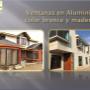 Ventanas en Aluminio color Bronce y Madera