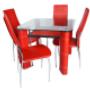 Juego comedor rojo hilo.