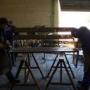 trabajando en estructura metalica