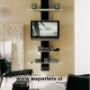 Soporte para Tv con 3 repisas negro
