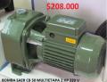 Bomba Saer multietapa 2hp de origen Italiano para riego por aspersión y goteo, para huerto o jardín.